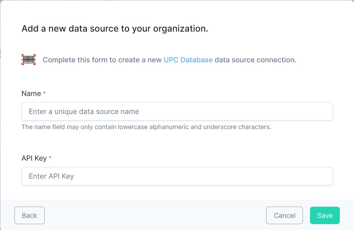 UPC Database Form