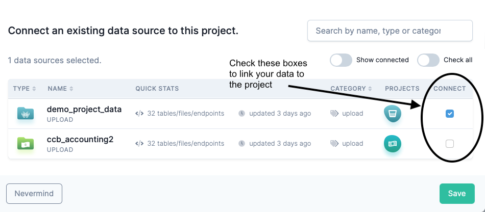 Linking a Data Source to Your Project