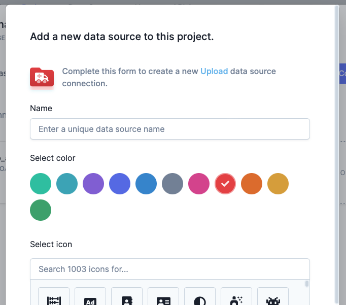 Add File Upload Data Source